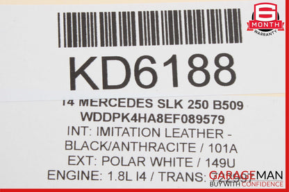 12-20 Mercedes R172 SLK250 SLK350 Front Top Roof Lock Latch Cylinder Set OEM