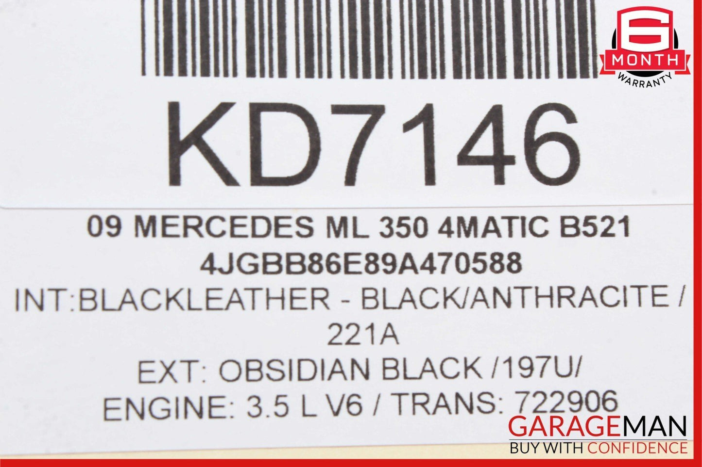 05-12 Mercedes SL550 CLS500 ML350 GL450 Front Right Side Foglight Fog Light Lamp