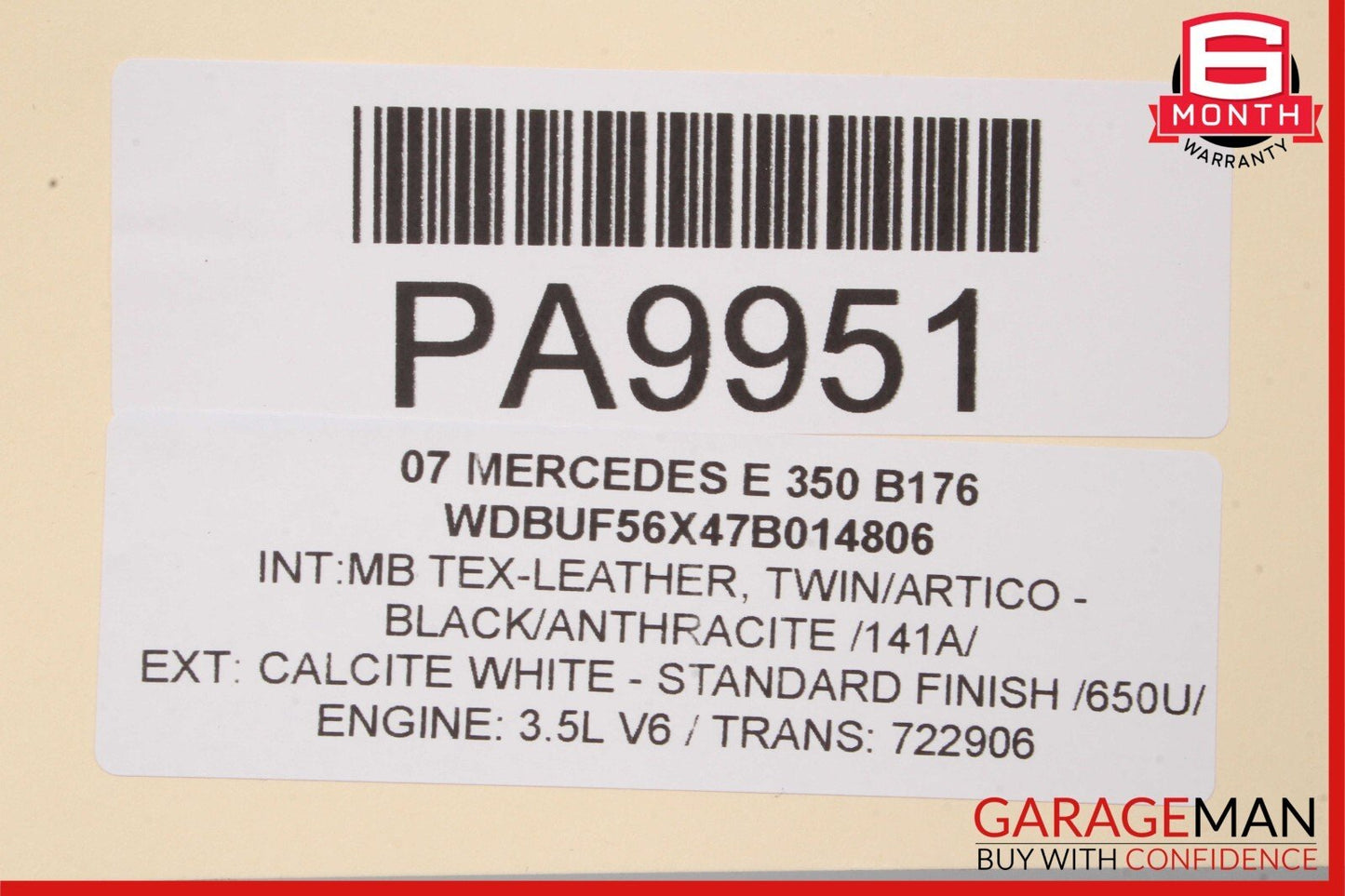 07-09 Mercedes W211 E350 Rear Right Interior Door Panel Trim Cover Anthracite