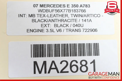 03-09 Mercedes W211 E350 E500 Rear Right Side Window Regulator Motor OEM