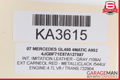 06-07 Mercedes X164 GL450 4MATIC Chassis Multiplex Keyless Go Control Module OEM