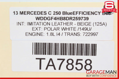 12-14 Mercedes W204 C250 C300 Front or Rear Right Exterior Door Handle White OEM