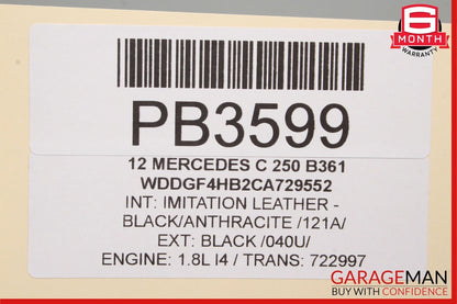 08-14 Mercedes W204 C250 C300 Sedan Rear Left Side Door Panel Trim Cover Black