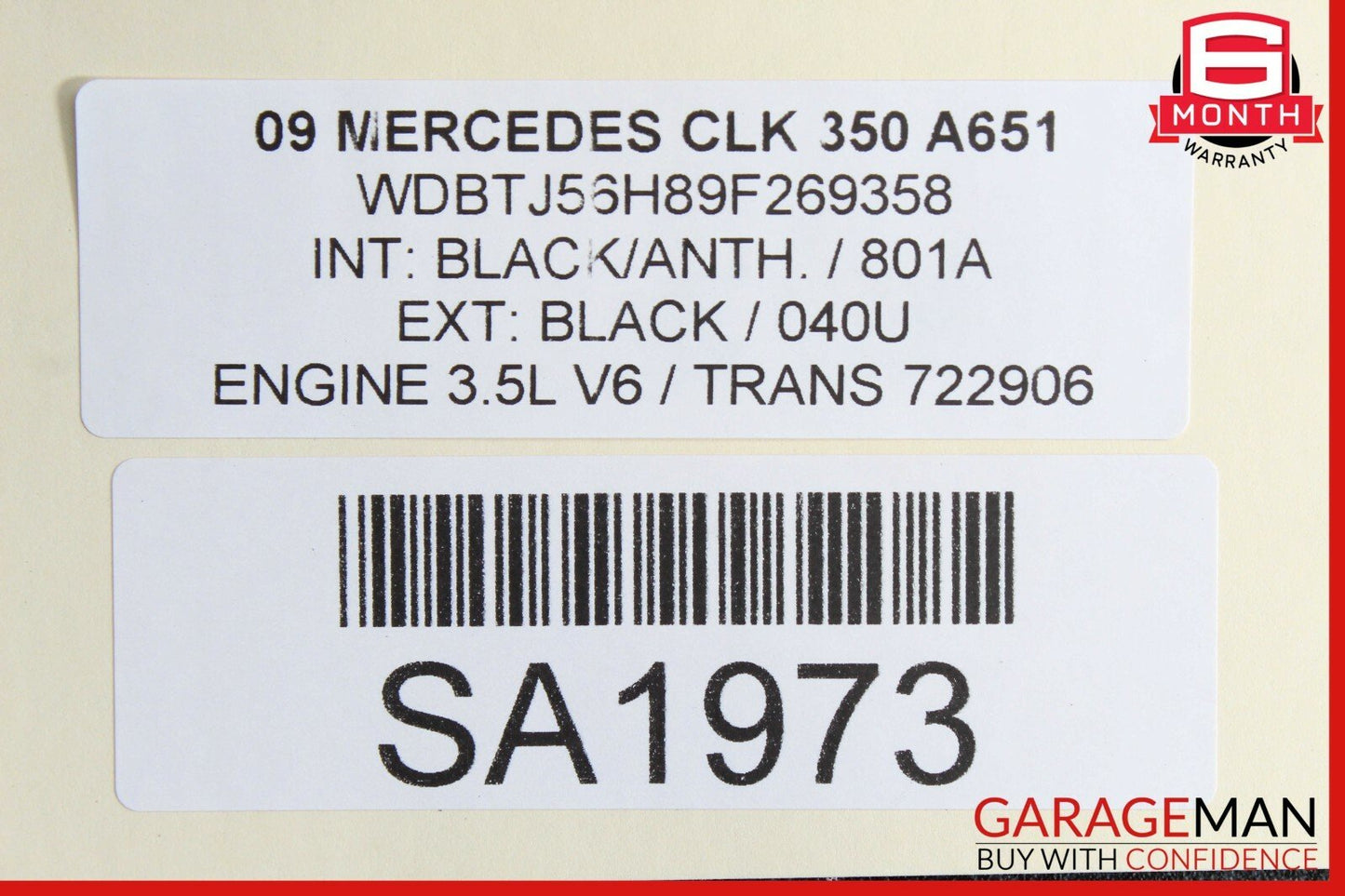 03-09 Mercedes W209 CLK350 CLK500 Left Side Rocker Skirt Molding Panel Black OEM