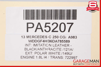 08-14 Mercedes W204 C300 Sedan Front Right Side Lower Bottom Seat Cushion OEM