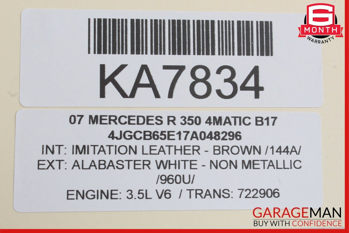 06-12 Mercedes W251 R350 R550 Rear Right Side Quarter Glass Window Motor OEM