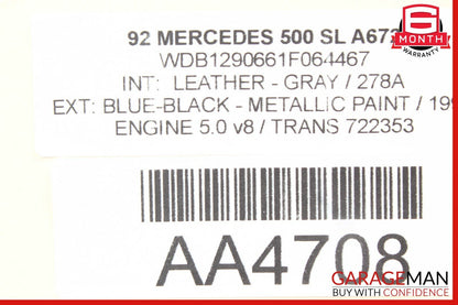 92-99 Mercedes R129 500SL Anti Theft Alarm Infrared Control Module OEM
