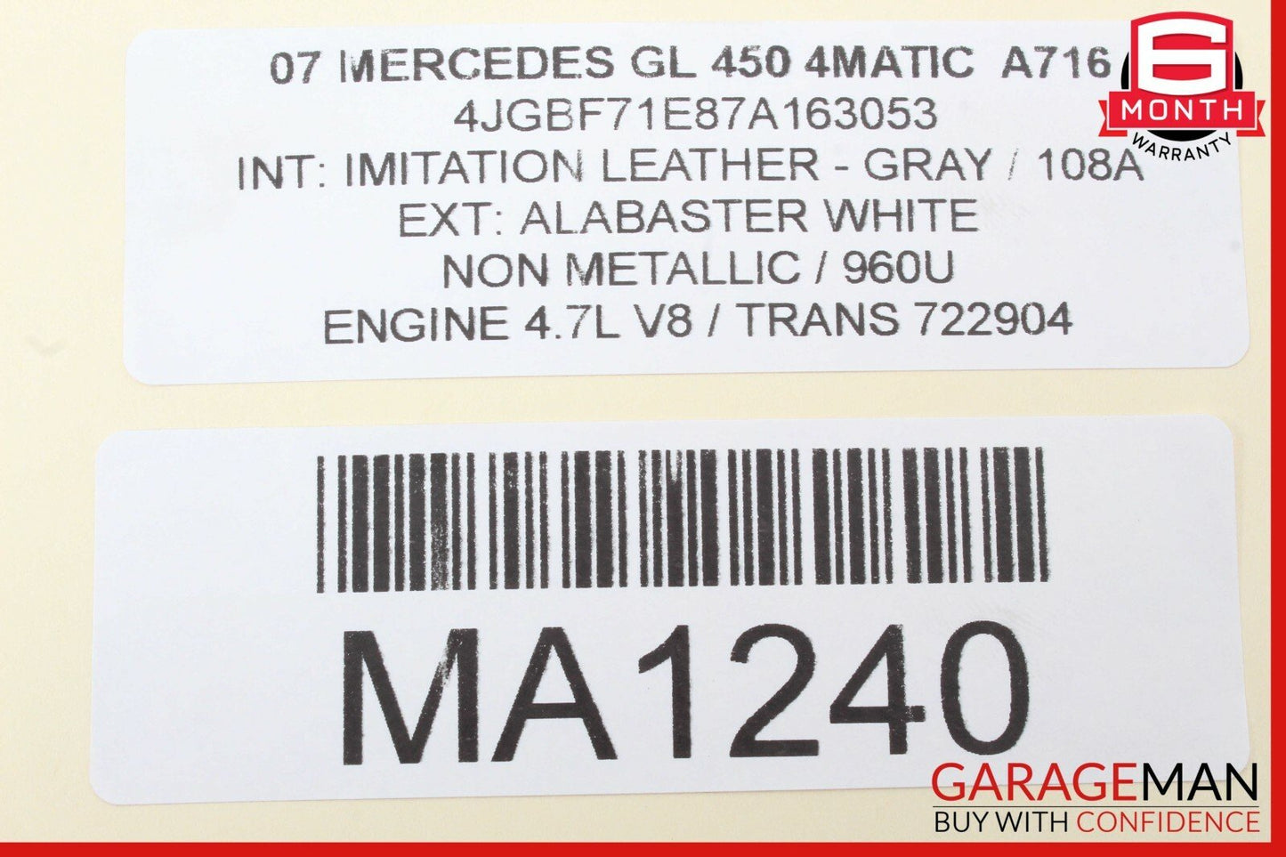 06-12 Mercedes X164 GL450 ML350 Front Left Door Audio Tweeter Speaker Cover OEM