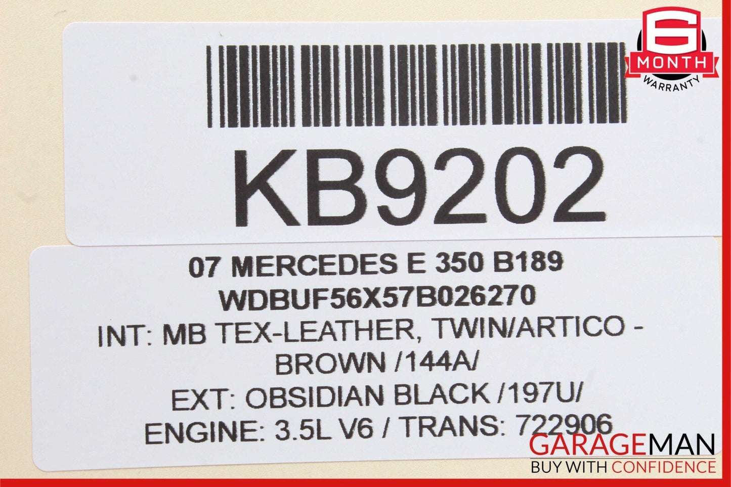 03-09 Mercedes W211 E350 E550 Rear Left Exterior Door Handle Obsidian Black