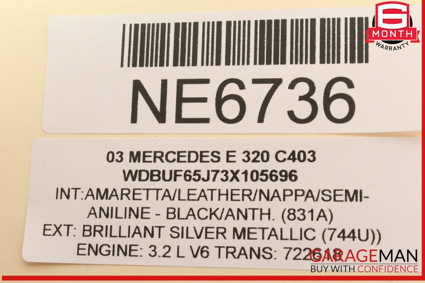 03-09 Mercedes W211 E320 E500 Front Right Side Exterior Door Handle Silver OEM