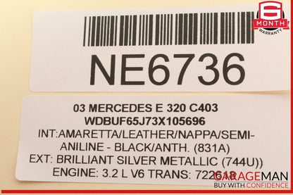 03-09 Mercedes W211 E320 E500 Front Right Side Exterior Door Handle Silver OEM