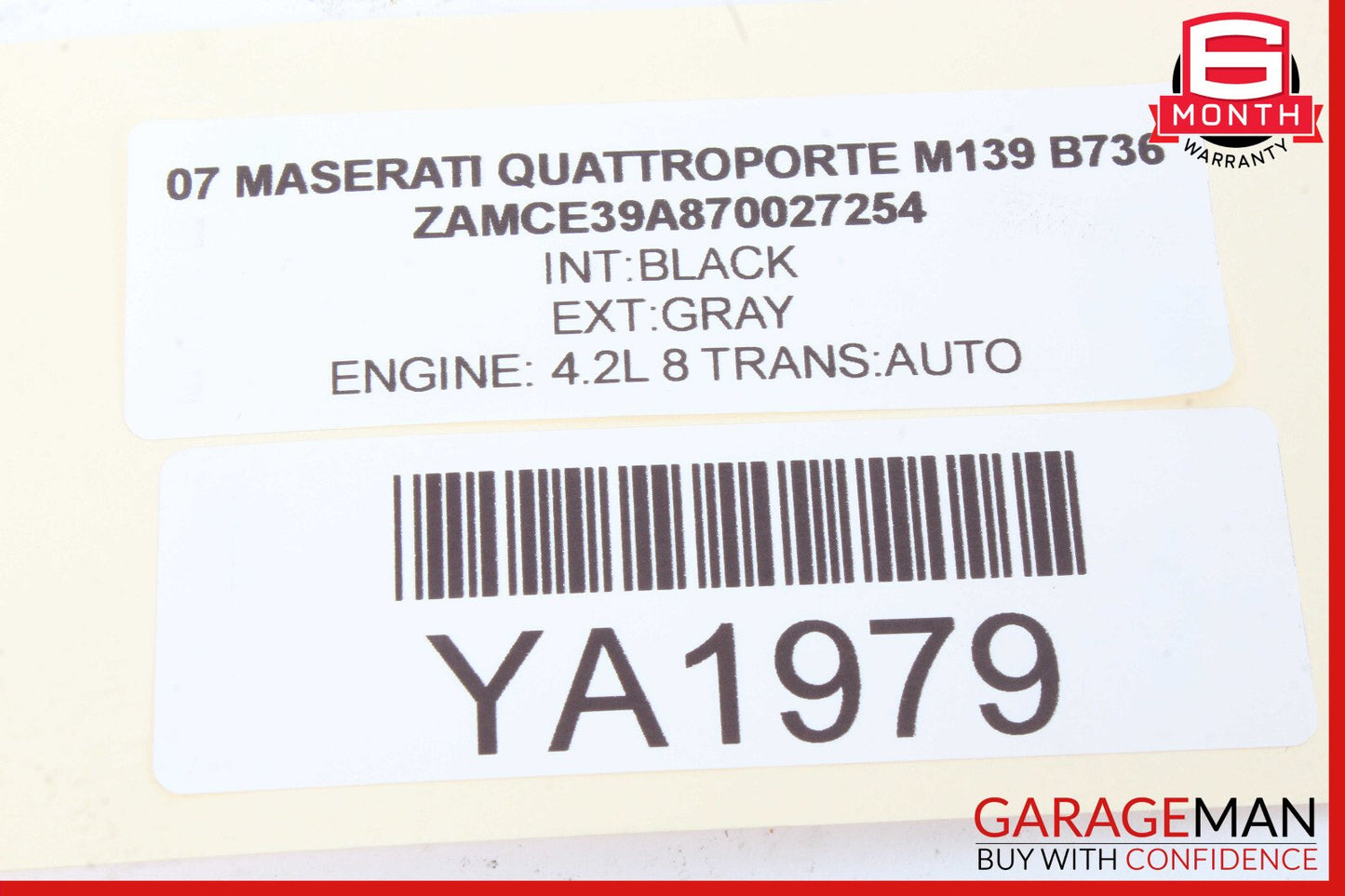 03-08 Maserati Quattroporte M139 Rear Center Seatbelt Seat Belt Retractor OEM