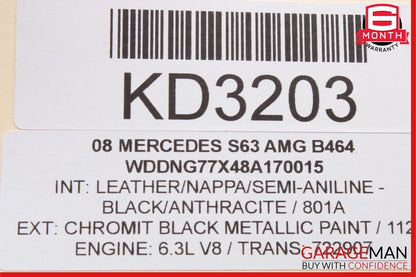 07-14 Mercedes CL550 S63 AMG Front Right Sun Visor Shade Sunvisor Suede Black