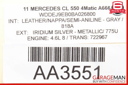 10-14 Mercedes W216 CL550 CL63 AMG CL600 Right Passenger Door Control Module OEM