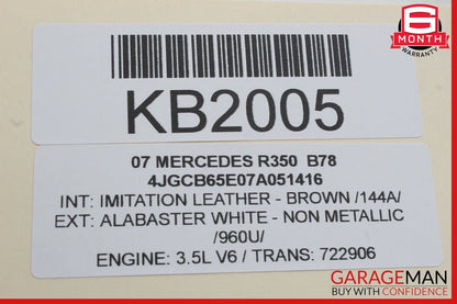 07-13 Mercedes W251 R350 R550 R320 Front Overhead Dome Light Lamp Beige OEM