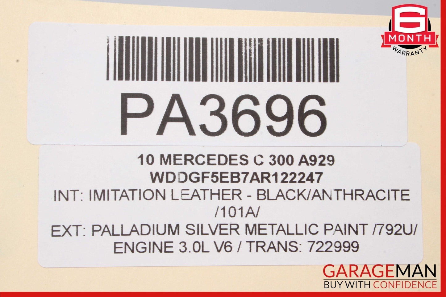 08-11 Mercedes W204 C300 Engine Motor Block Assembly 3.0L V6 M272 RWD 130k