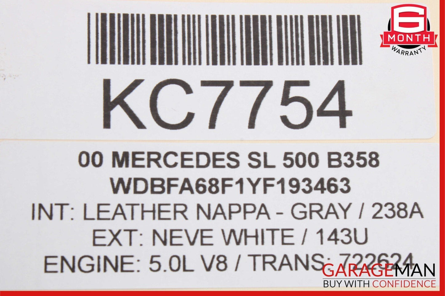 90-02 Mercedes R129 SL500 Rear Left / Right Convertible Roof Cover Lift Cylinder