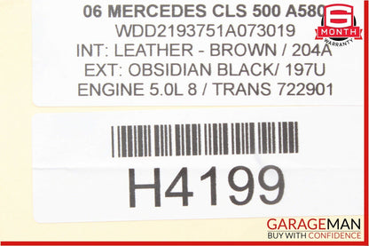 06-11 Mercedes W219 CLS500 Rear Left Side Exterior Door Handle Obsidian Black