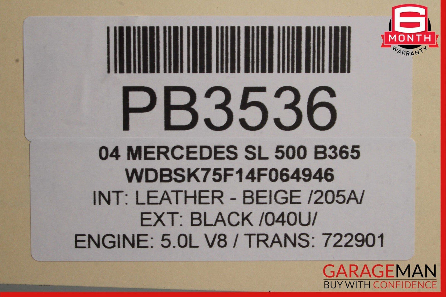 03-08 Mercedes R230 SL500 Right Convertible Hard Roof Top Hinge Frame Assembly