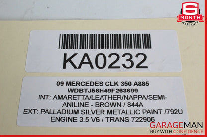 06-09 Mercedes W209 CLK350 Rear Left Driver Side Interior Door Quarter Panel OEM