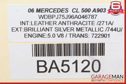 00-06 Mercedes W215 CL500 Rear Right Keyless Go Entry Antenna Control Module OEM