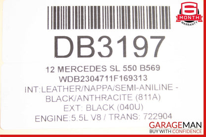 03-12 Mercedes R230 SL550 Front Right Side Exterior Door Shell Frame Panel Black