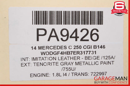 12-15 Mercedes C250 SLK250 7G Tronic Automatic Transmission Assembly 722997 96k