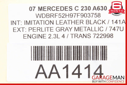 01-07 Mercedes W203 C230 C320 Center Console Ashtray Ash Tray Compartment OEM