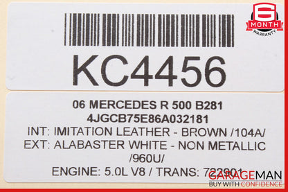 06-13 Mercedes W251 R500 R320 R63 AMG Rear Left Side Quarter Window Motor OEM