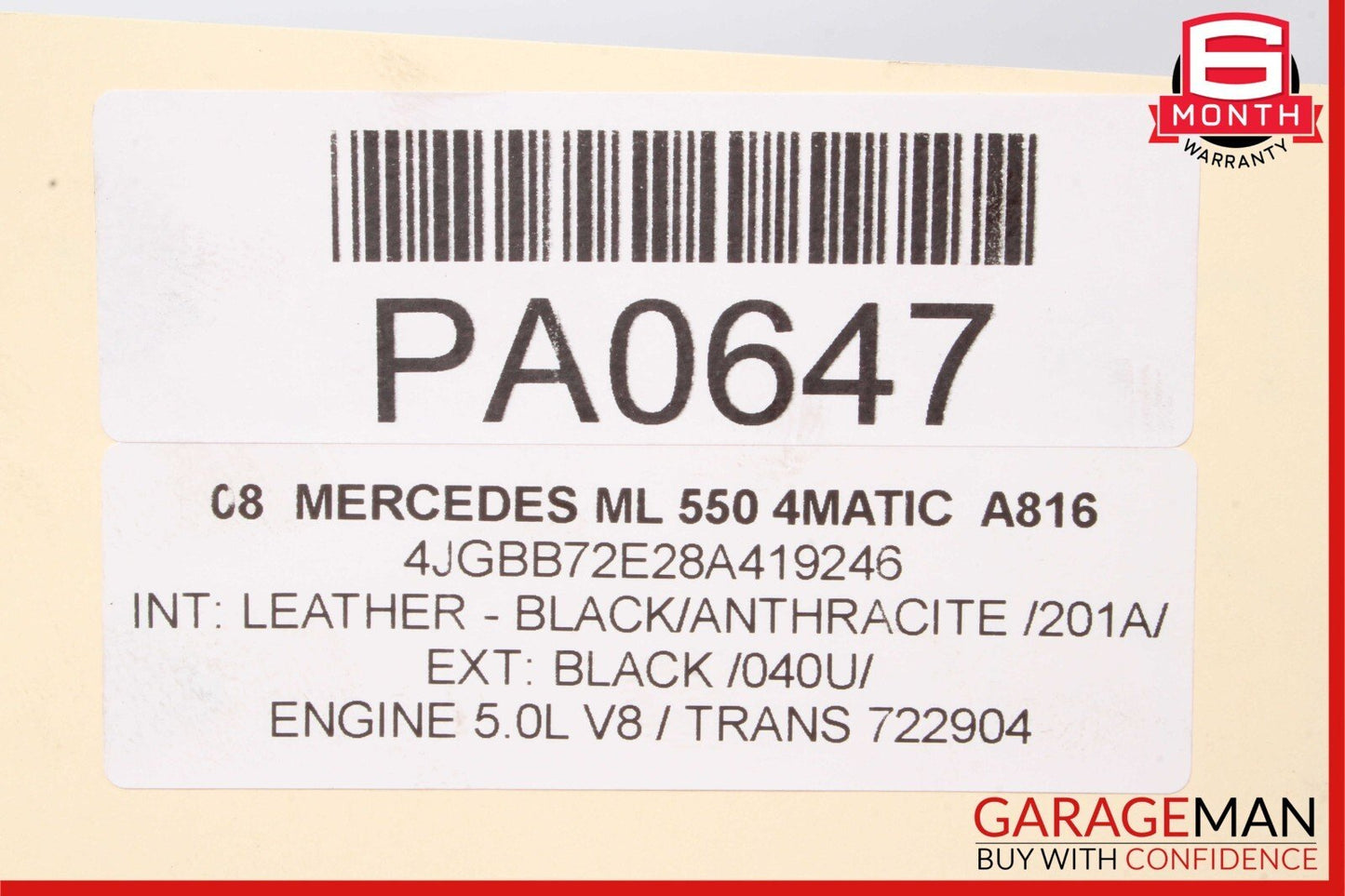 06-13 Mercedes W164 ML550 GL550 Engine Intake Filter Air Box Assembly OEM