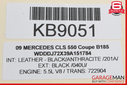 06-11 Mercedes W219 CLS500 CLS550 Rear Left Door Lock Latch Actuator Keyless Go