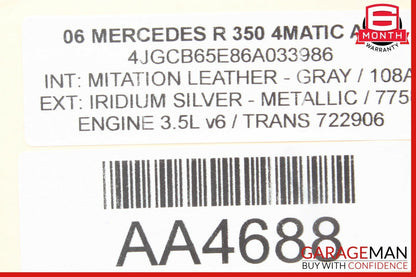 06-07 Mercedes W251 R350 R500 Speedometer Odometer Instrument Cluster Gauge OEM