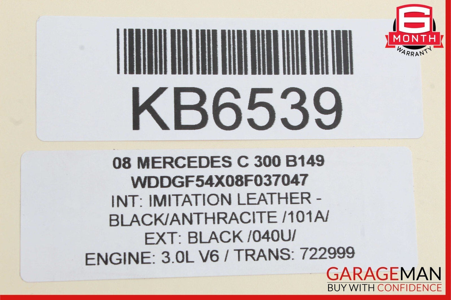 08-14 Mercedes W204 C300 C250 Front Left Top Upper Seat Cushion Black OEM