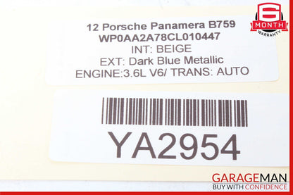 10-16 Porsche Panamera 970 Front Right Exterior Door Handle w/ Lock Actuator Set