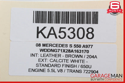 07-10 Mercedes W221 S600 S550 CL550 Keyless Go Control Module Unit