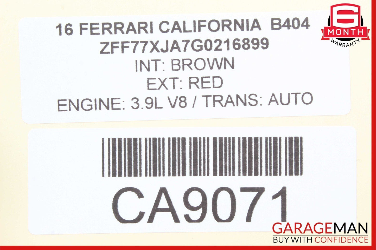 15-18 Ferrari California T Bumper Bracket Panel Cover 085922800 OEM