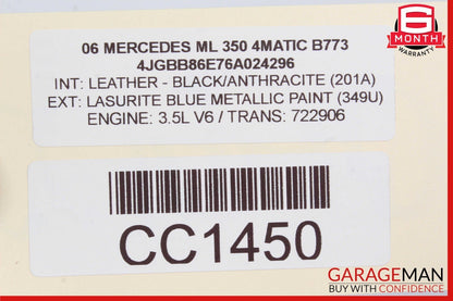 06-11 Mercedes W164 ML350 ML500 Front Hood Bonnet Cover Lid Panel Assy Blue