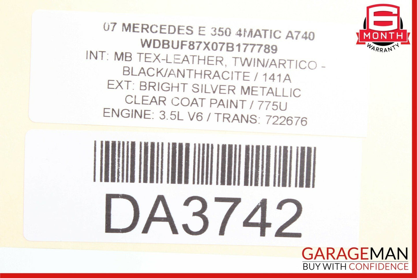 03-09 Mercedes W211 E350 E550 Rear Left Driver Side Window Regulator Motor OEM