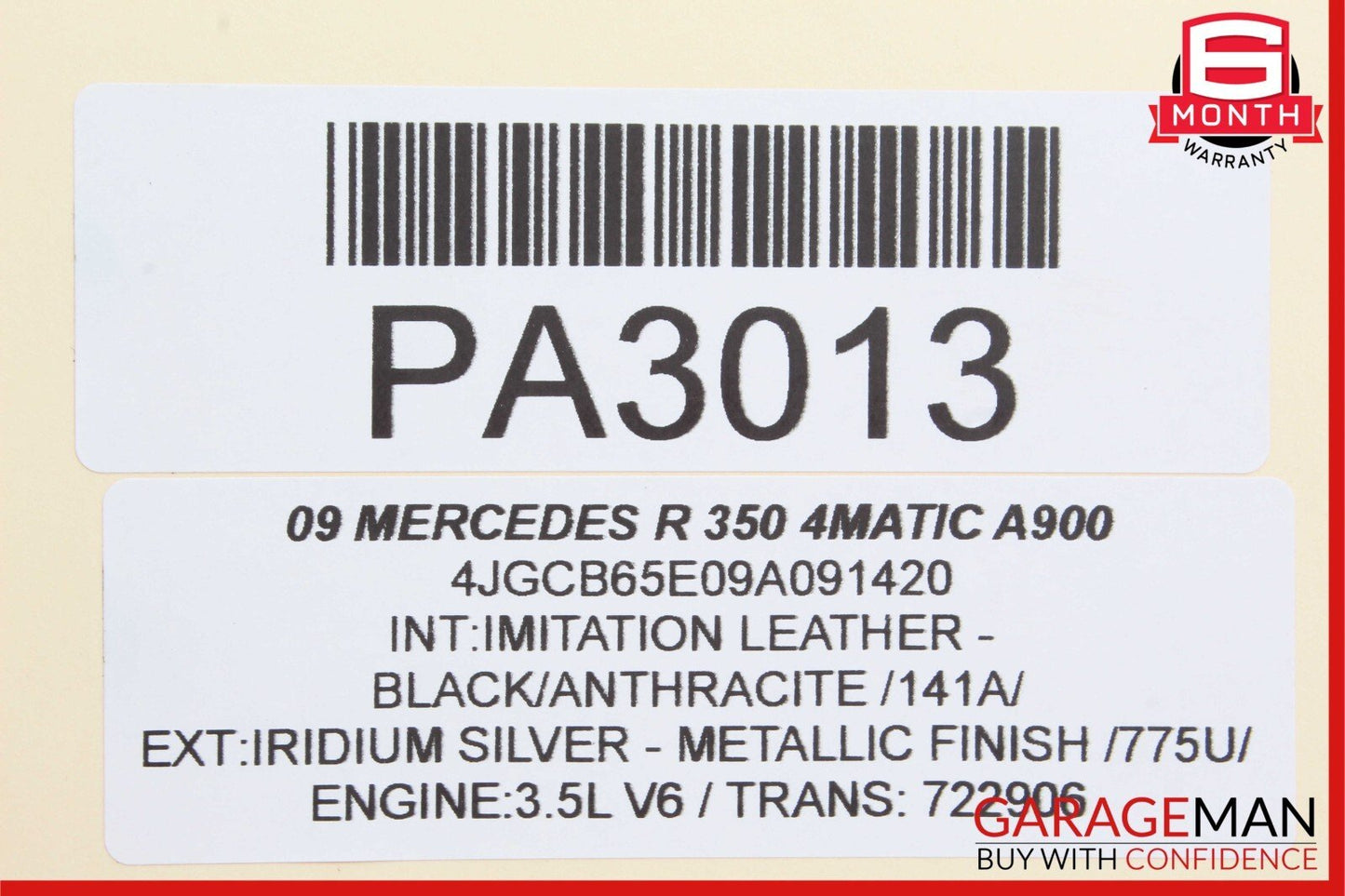06-10 Mercedes W251 R350 Rear Left Side Exterior Door Handle 2517600634 OEM