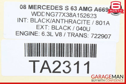 07-13 Mercedes W221 S63 AMG Front Right Passenger Lower Seat Compartment Black
