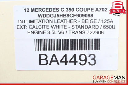 08-14 Mercedes W204 C250 C350 Rear Right & Left Brake Rotor Disc Set of 2 Solid