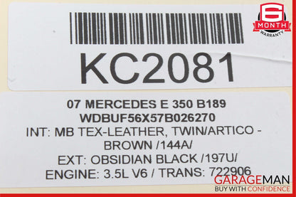 05-12 Mercedes R350 E350 ML350 Fuel Injector Rail Engine Frame Rack 2720700995