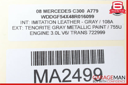 08-14 Mercedes W204 C250 C300 C350 Center Console Shift Shifter Bezel Trim Cover