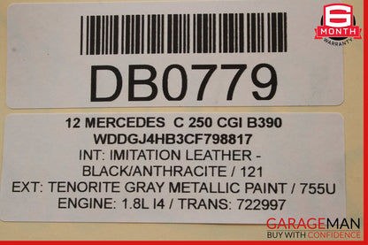 08-14 Mercedes W204 C300 C350 Left Rocker Side Skirt Molding Trim Cover Panel