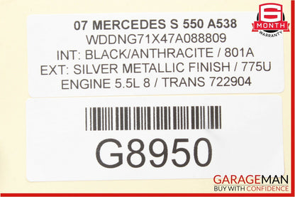 07-09 Mercedes W221 S550 Front Left / Right Lower Seat Compartment Trim Storage