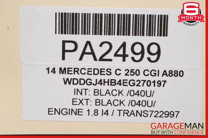 10-17 Mercedes C250 E350 Coupe Front Right Side Top Upper Seat Cushion Black