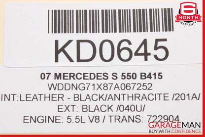07-13 Mercedes W221 S550 S63 Front Left Side Door Tweeter Speaker Cover Black