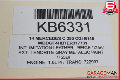 08-16 Mercedes W204 C250 E350 GLK350 Rear Right Door Window Regulator Motor Unit