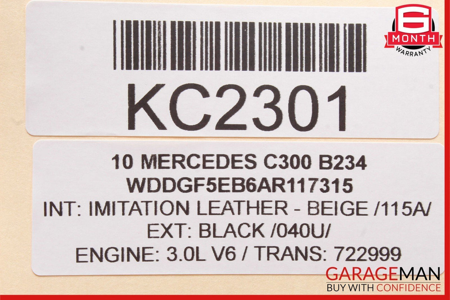 08-11 Mercedes W204 C350 C300 C63 AMG Rear Right Side Exterior Door Handle Black