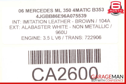 06-13 Mercedes W164 ML350 GL450 Front Left Side Exterior Door Handle OEM